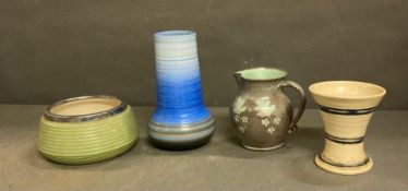A selection of Mid Century ceramic items to include a jug and a Shelley vase