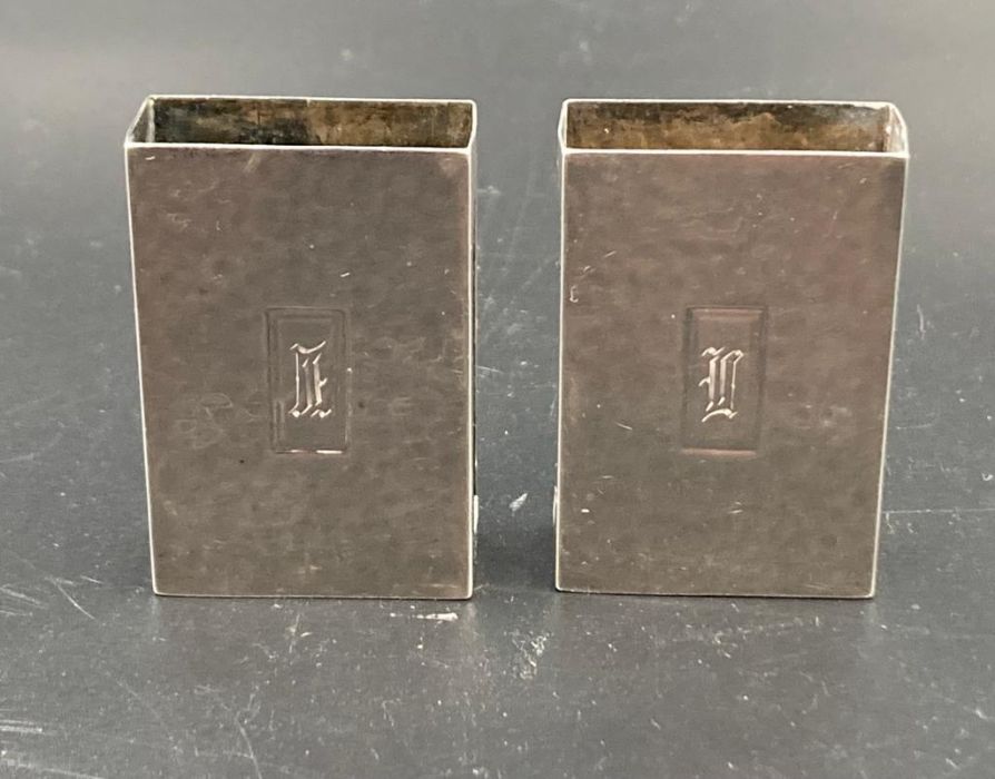 Two Sterling silver match box covers, makers mark GMF - Image 2 of 3