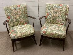 A pair of ercol style Mid Century easy chairs (SH41cm)