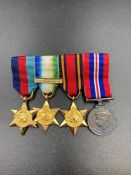 A set of WWII miniature medals.