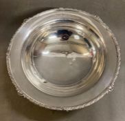 A Large silver fruit bowl, marked International Silver, 30.5 cm in diameter and 10 cm high, (