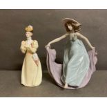 A Lladro figure of a lady and Francesca Art porcelain figure of a lady.