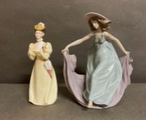 A Lladro figure of a lady and Francesca Art porcelain figure of a lady.