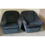 A pair of Mid Century lounge chairs with original upholstered