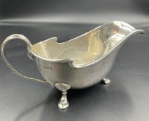 A silver sauce boat, hallmarked for Edinburgh by Brook & Son probably 1905
