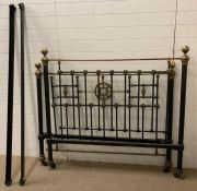 A brass and iron double brass bed frame