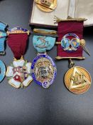 A selection of Masonic medals, all silver bar two.