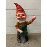 A garden gnome wearing a green apron (H70cm) AF