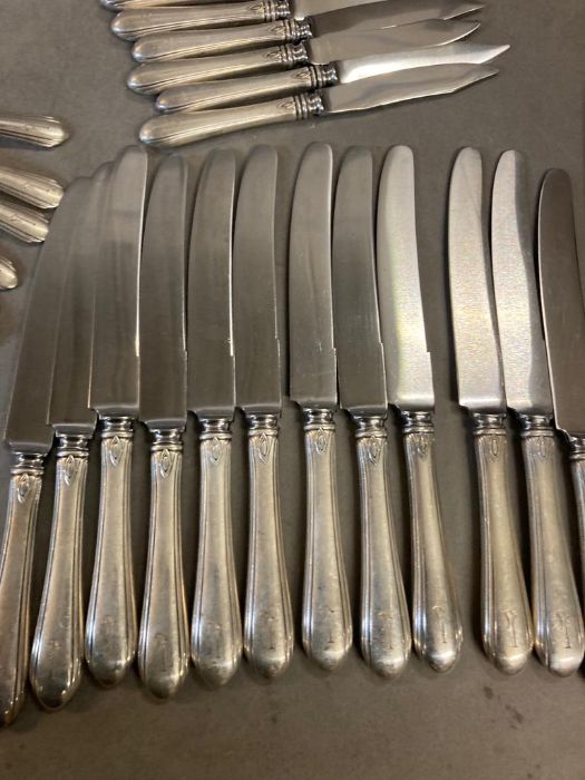 An extensive Sterling silver cutlery set by Towle silver, marked sterling pattern Pat 1928, Lady - Image 8 of 12