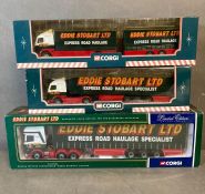 Three boxed models of Eddie Stobart LTD