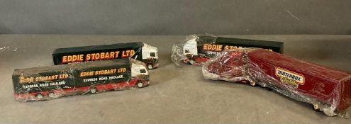 A selection of four Diecast model lorries, Eddie Stobart and Matchbox collectable