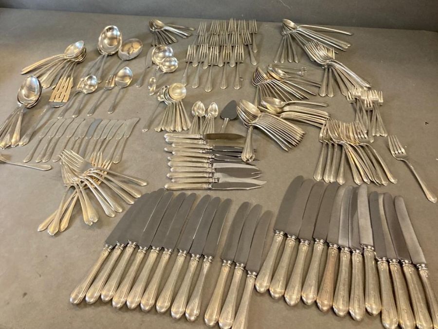 An extensive Sterling silver cutlery set by Towle silver, marked sterling pattern Pat 1928, Lady