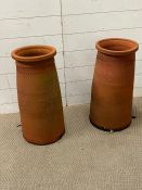 Two terracotta chimneys (H59cm)