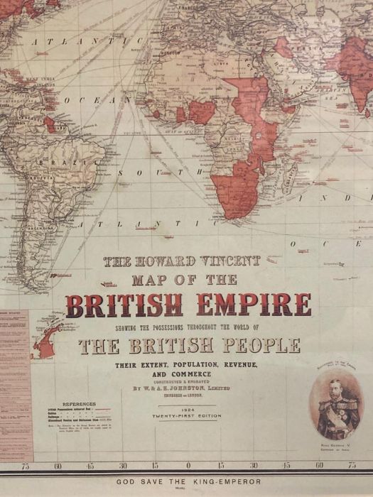 A framed map of the British Empire - Image 4 of 4