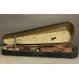 An antique violin cased AF
