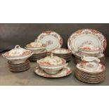 Sixty eight piece Shelley Sheraton dinner service to include platters, serving dishes and dinner
