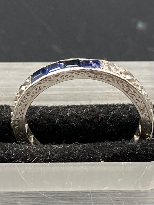 A diamond and sapphire eternity ring.(Size L) - Image 2 of 3