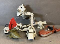 A selection of Star War accessories to include ESB Rotj AT-ST Scout Walker, Luke Skywalkers