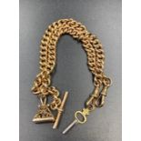 A 9ct gold watch chain with seal and watch key (Approximate Total Weight 30g)