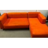 A Tylosand modular Ikea sofa and footstool in a Mid Century style (W244cm D150cm)