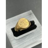 A 9ct gold signet ring, (approximate total weight 6.3g) Size K