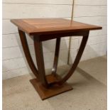 A contemporary Art Deco style side table (H60cm Sq53cm)