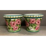 A pair of Wemyss Ware flora planters