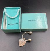 A Tiffany sterling silver heart shaped key ring