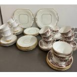 Two part tea services "Colclough Royale and Royal Albert Val Dor"