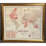 A framed map of the British Empire