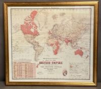 A framed map of the British Empire