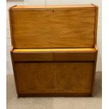 Remploy Mid Century bureau with pigeon holes and drop down writing slope