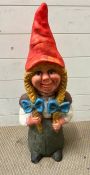 A garden gnome girl with plaits (H70cm)