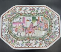 A Famille Rose 19th Century charger (36cm x 26cm)