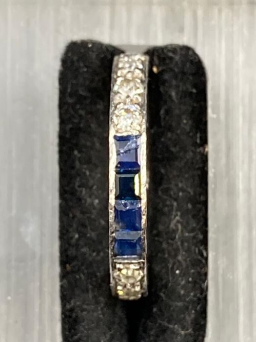 A diamond and sapphire eternity ring.(Size L) - Image 3 of 3