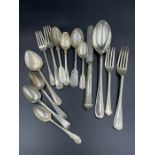 A selection of assorted silver cutlery, various makers, hallmarks and styles