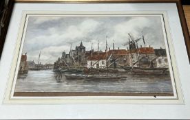 Ivan Couver (Dutch 19th Century) Oil on Board 'Nr Schiedam Holland', signed bottom right.51cm x