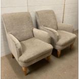 A pair of grey upholstered John Lewis armchairs