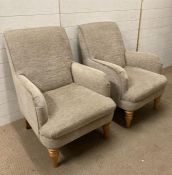 A pair of grey upholstered John Lewis armchairs
