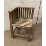 A wooden garden corner chair AF