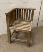 A wooden garden corner chair AF