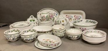 A large selection of portmierion china to include platers, plates, bowls etc (64 pieces intotal)