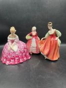 Three Royal Doulton figurines, Janet, Fair lady and Victoria
