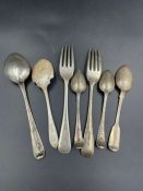 A selection of hallmarked silver cutlery, various makers and ages.(Approximate total weight 180g)