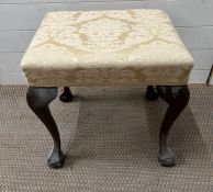A George II style ball and claw stool AF (H47cm W50cm D38cm)