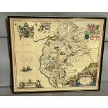 Map of Cumbria attributed to Johan Blaeu 51cm x 42cm