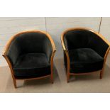 Two Bernhardt tub chairs with plush velvet AF