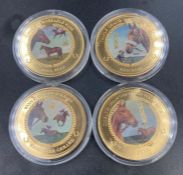 A selection of four Horse Racing themed photo coins.