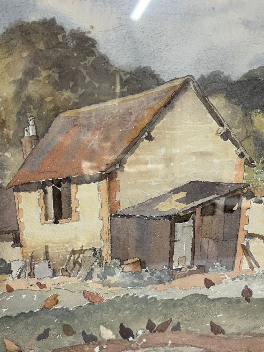 Watercolour of a Farmyard scene 55cm x 38cm - Image 2 of 3