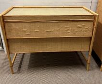 A bamboo and rattan chest of drawers